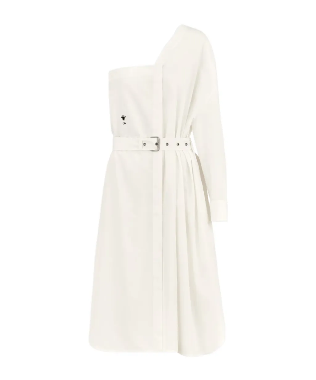 Asymmetric Mid-Length Shirt Dress