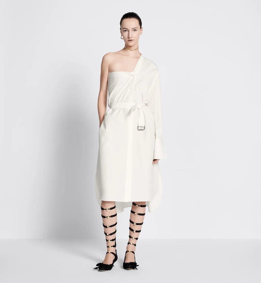 Asymmetric Mid-Length Shirt Dress