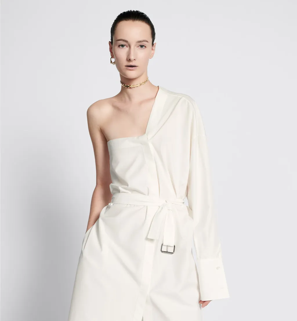 Asymmetric Mid-Length Shirt Dress