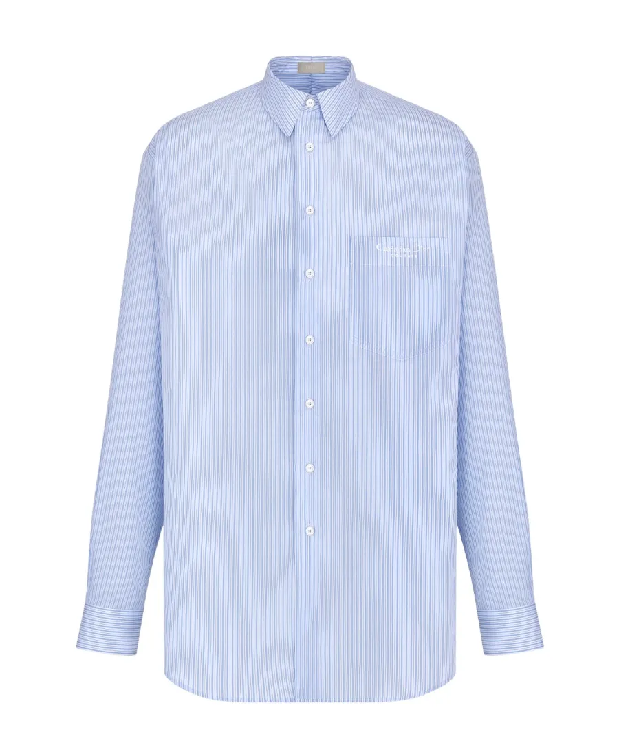 Striped Collared Long-Sleeved Shirt