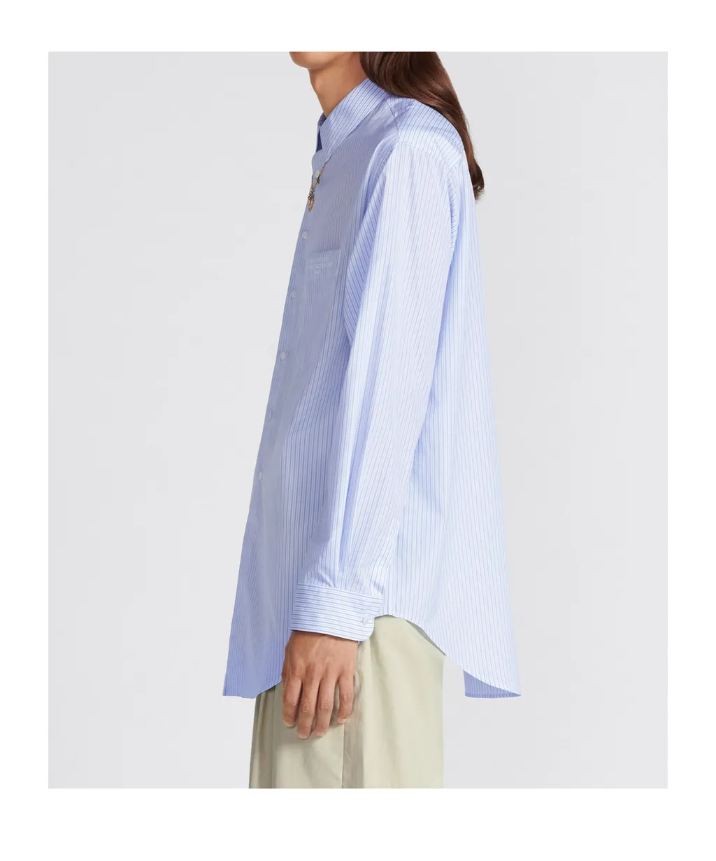 Striped Collared Long-Sleeved Shirt