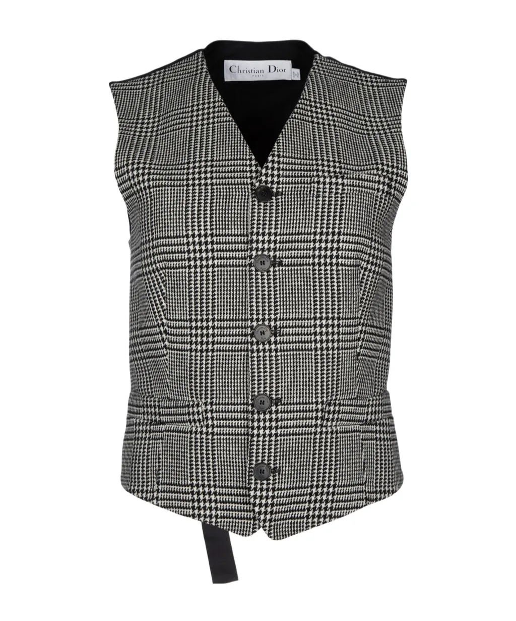 Plaid Detail Vest
