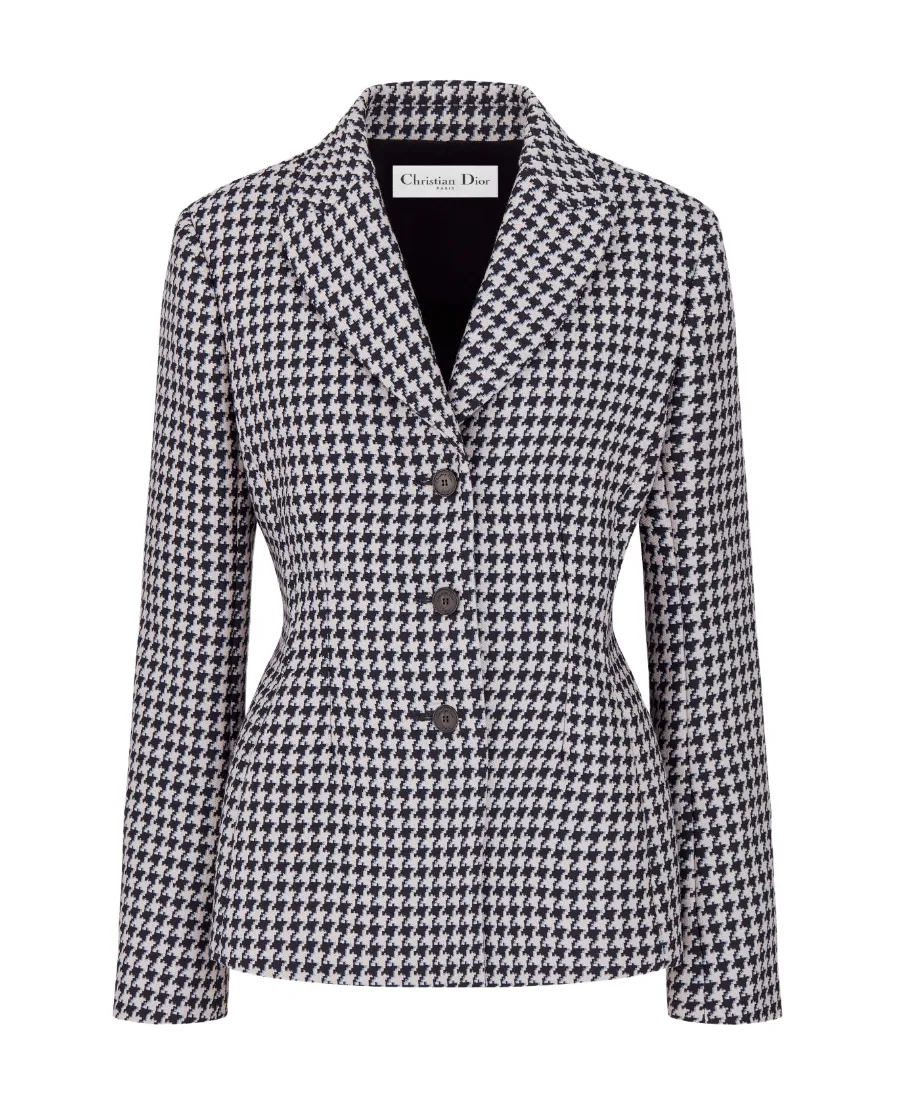 Houndstooth Button-Up Jacket