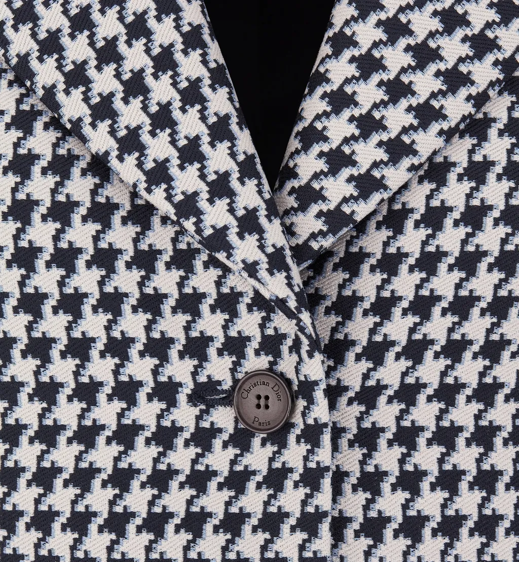 Houndstooth Button-Up Jacket