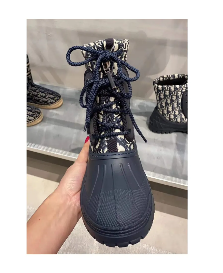 Logo Lace Up Boots