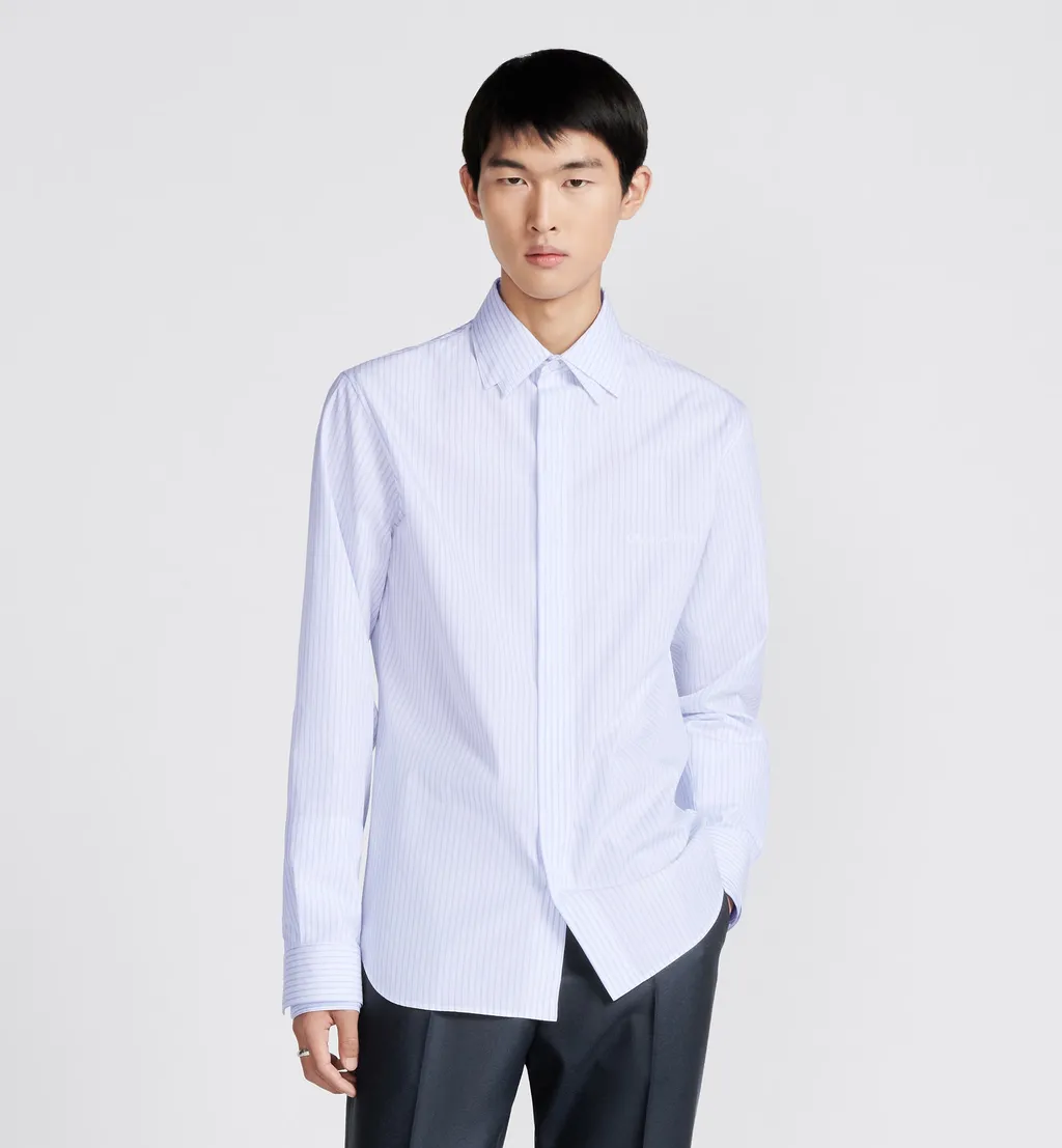 Striped Collared Long-Sleeve Shirt