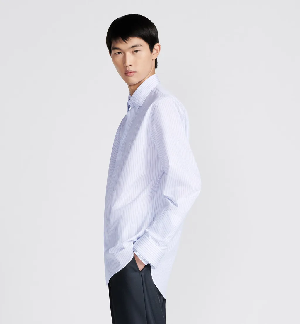 Striped Collared Long-Sleeve Shirt