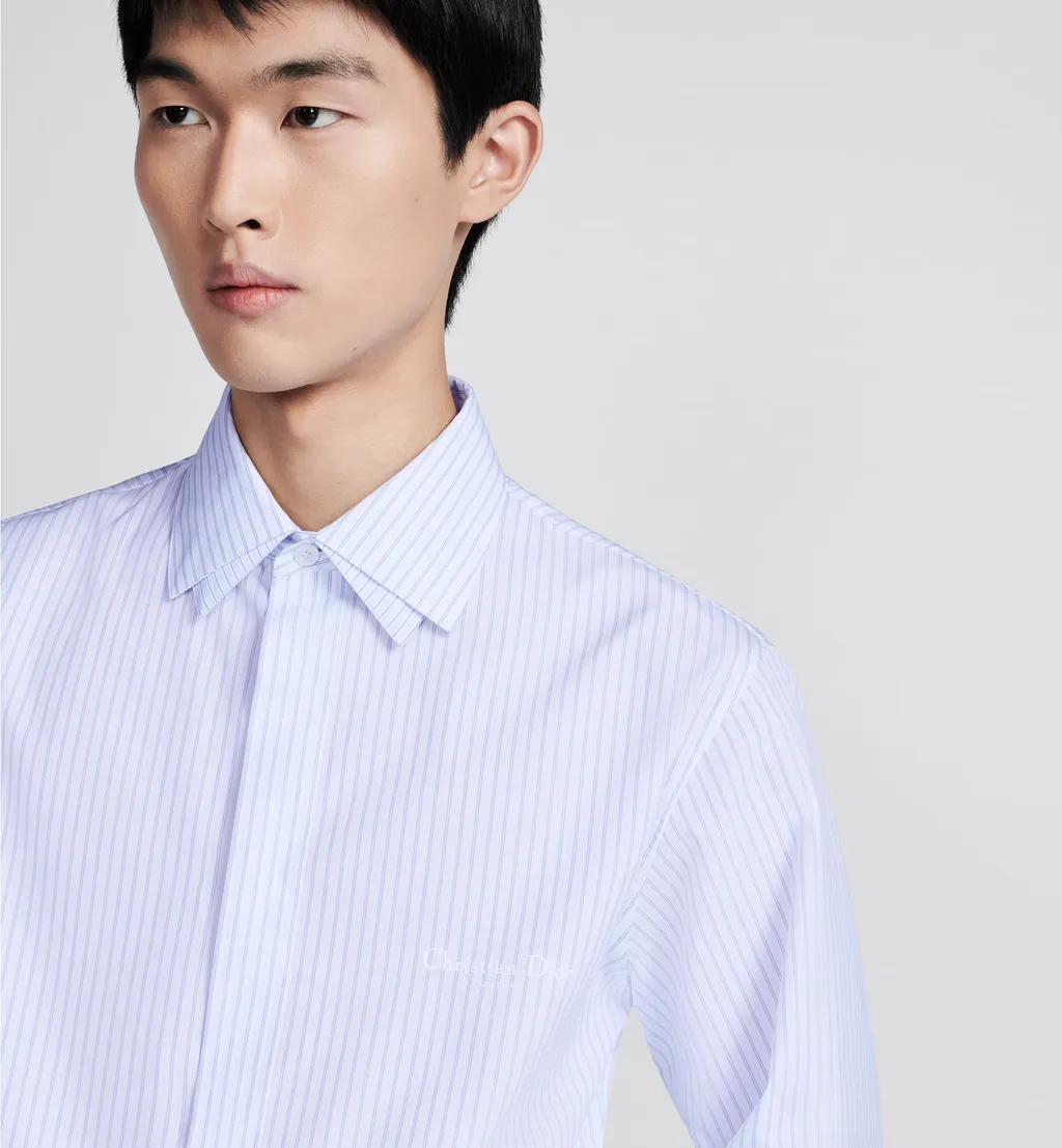 Striped Collared Long-Sleeve Shirt