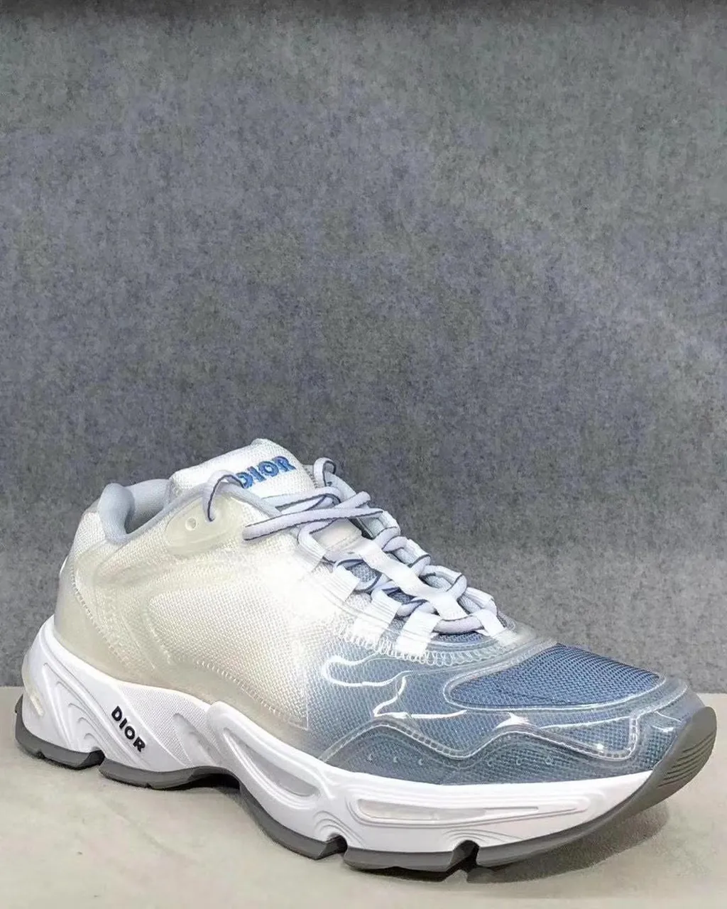 Blue Mesh Flat Casual Sneakers