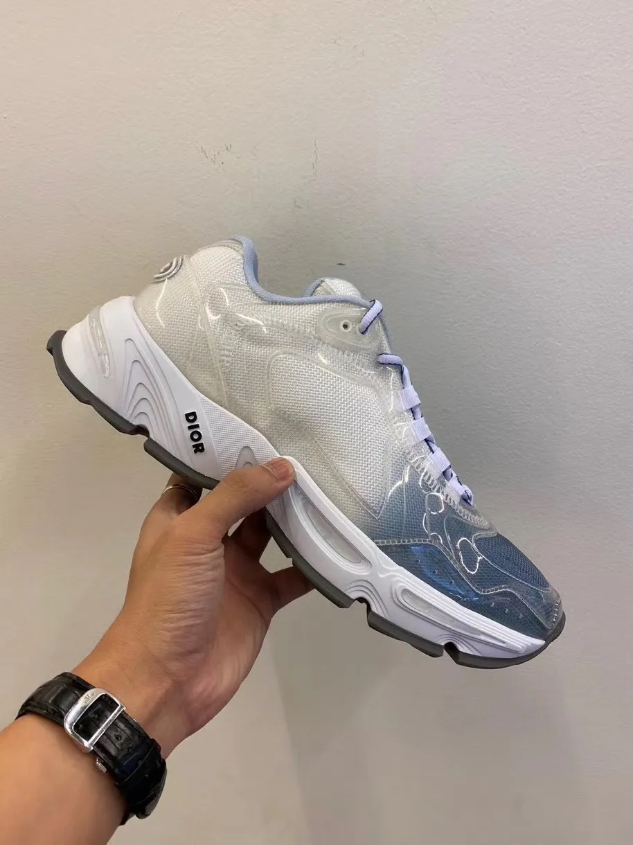 Blue Mesh Flat Casual Sneakers