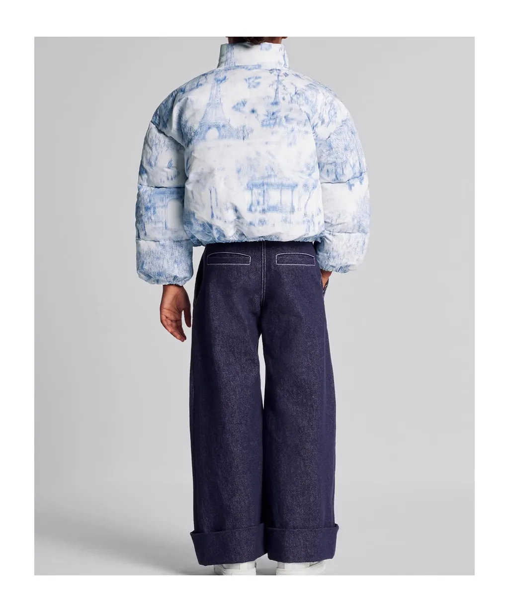 Button Detailed Wide Leg Jeans