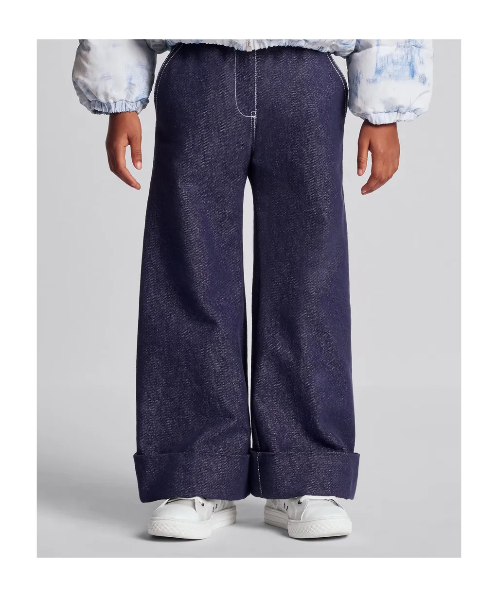 Button Detailed Wide Leg Jeans