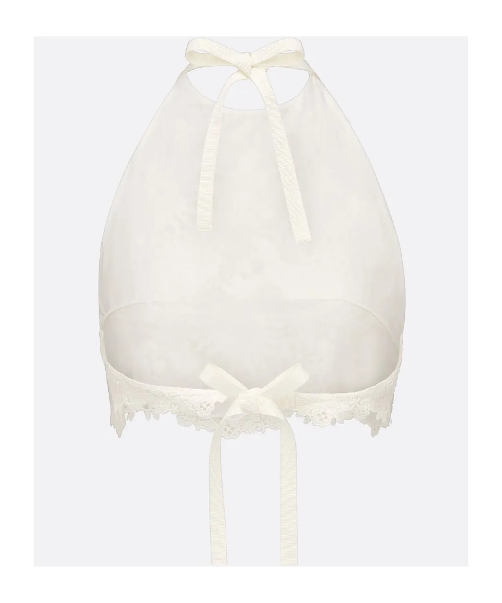 Lace-Detailed Halterneck Top