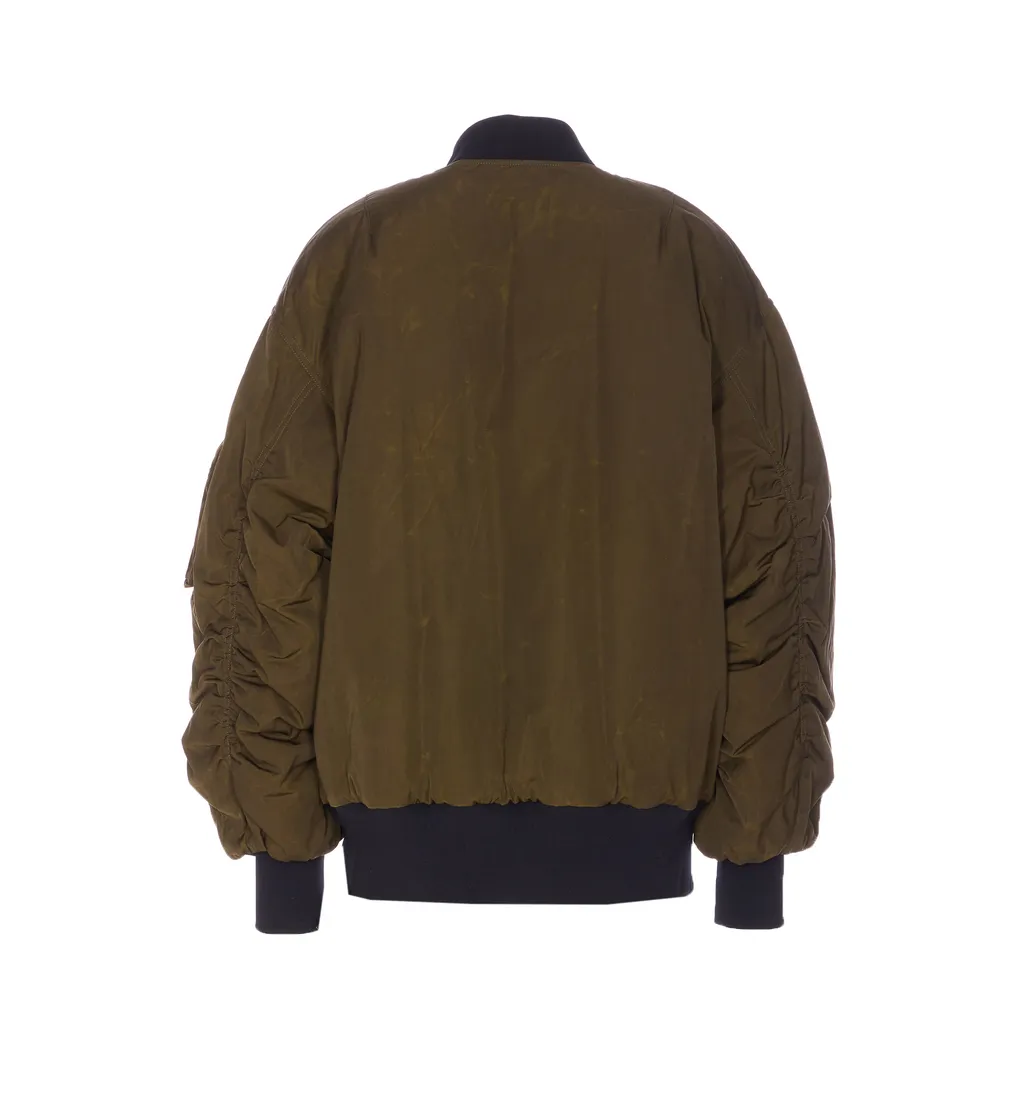 Zip-Up Oversized Bomber Jacket