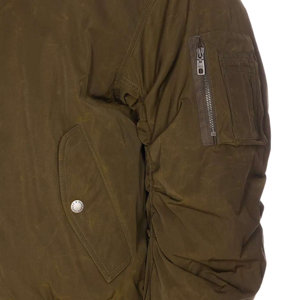 Zip-Up Oversized Bomber Jacket