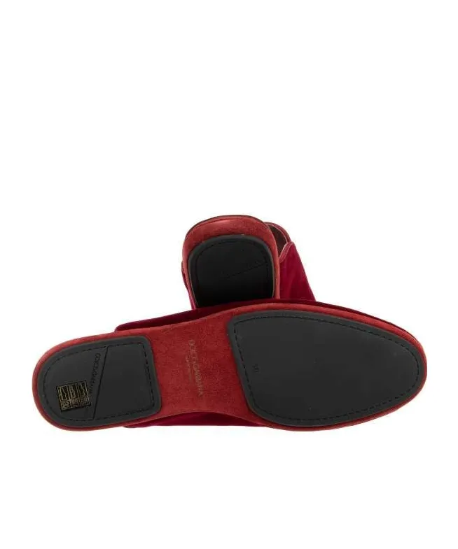Logo Embroidered Velvet Slides