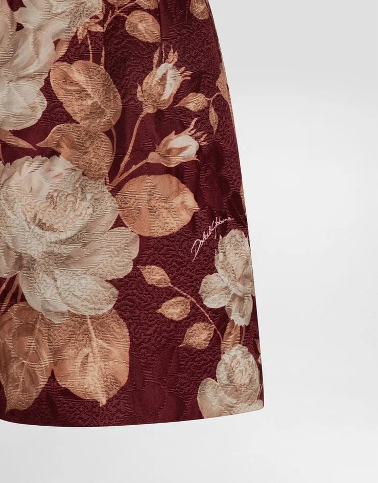 Vintage Rose-Print Brocade Shorts