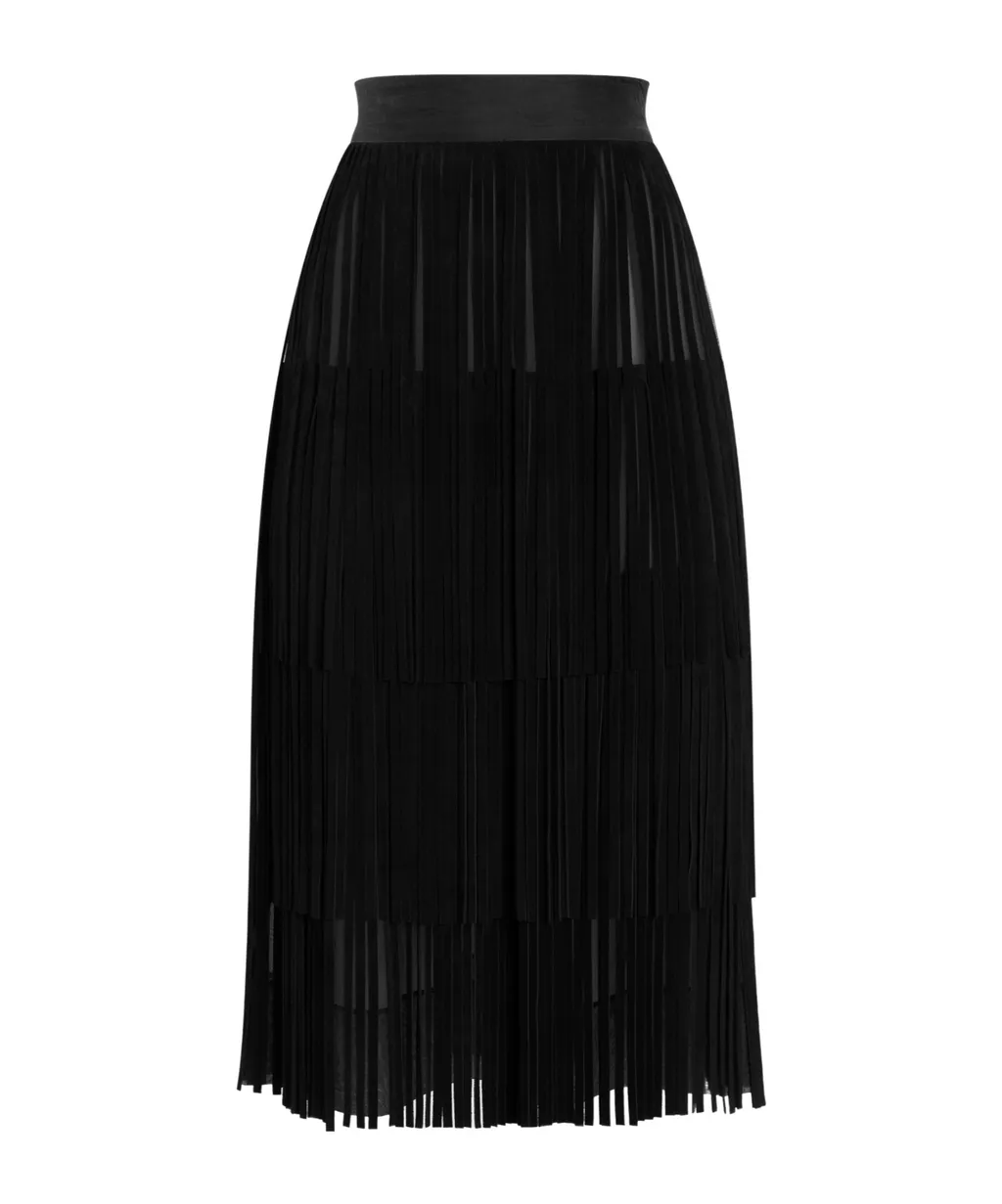 Gathered Waist Midi Skirt