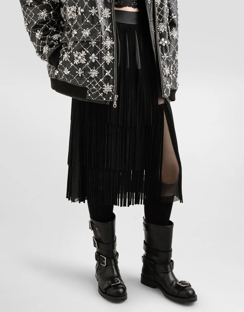 Gathered Waist Midi Skirt