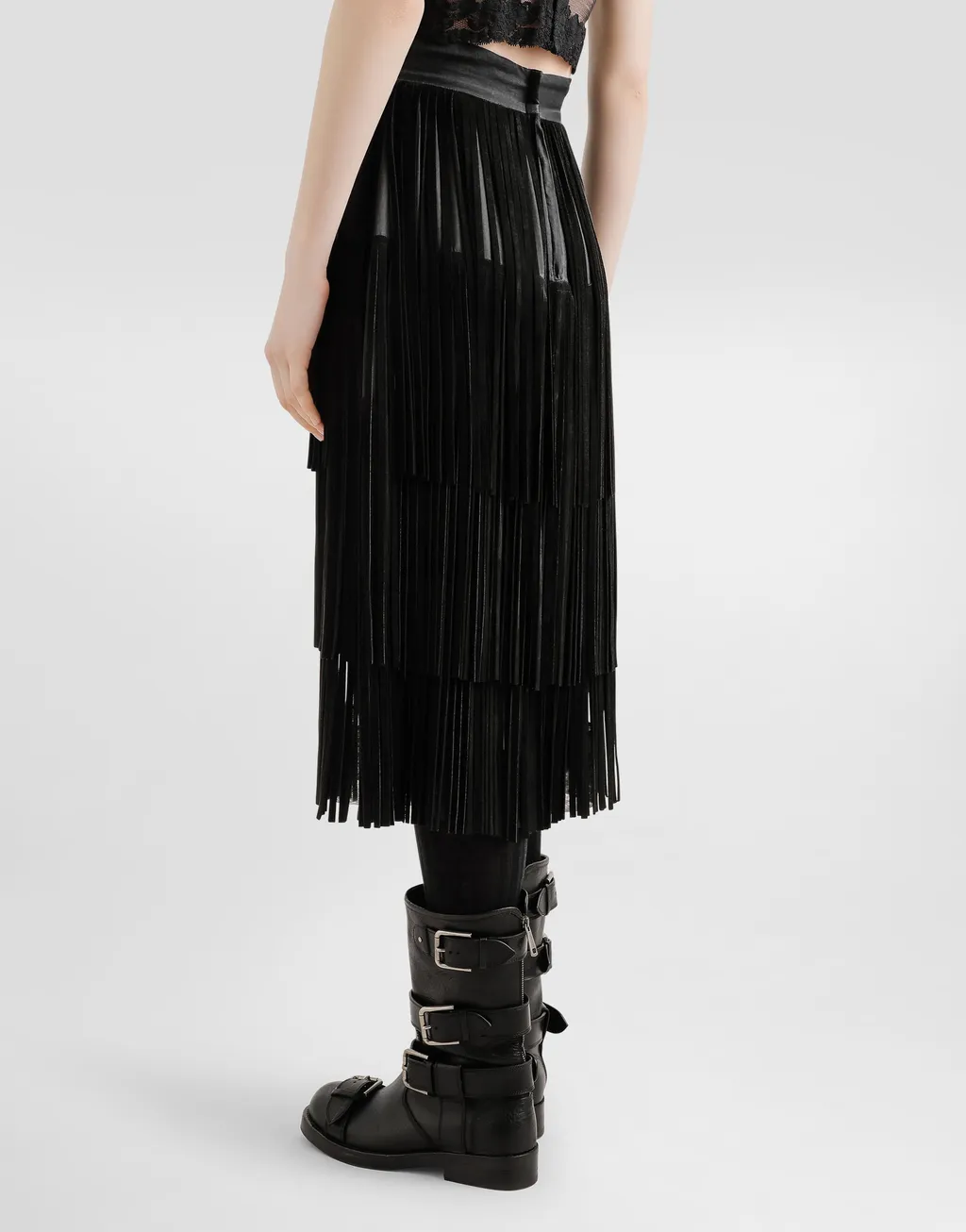 Gathered Waist Midi Skirt