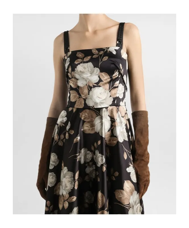 Vintage Rose-Print Dress