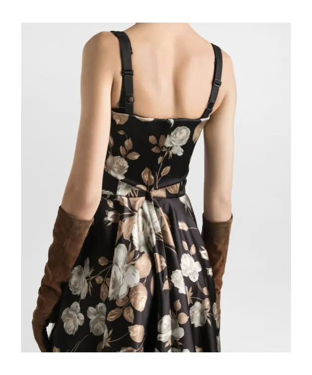 Vintage Rose-Print Dress