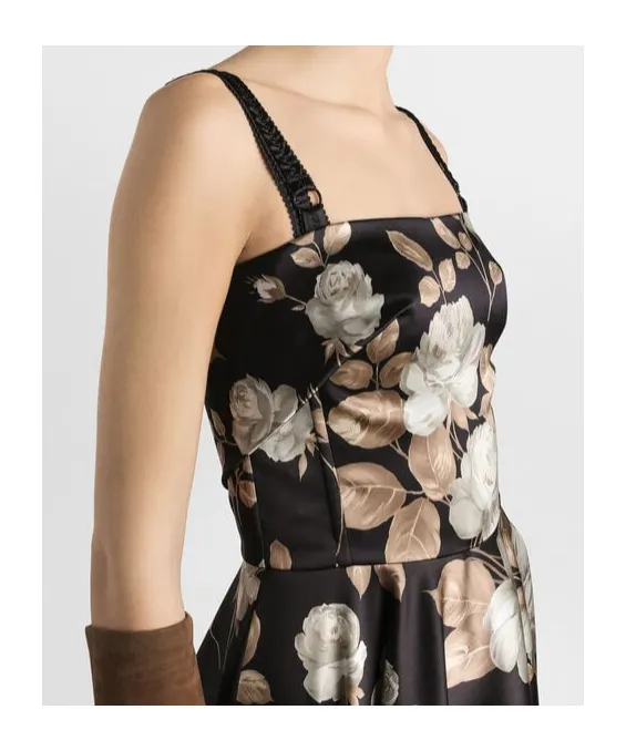 Vintage Rose-Print Dress