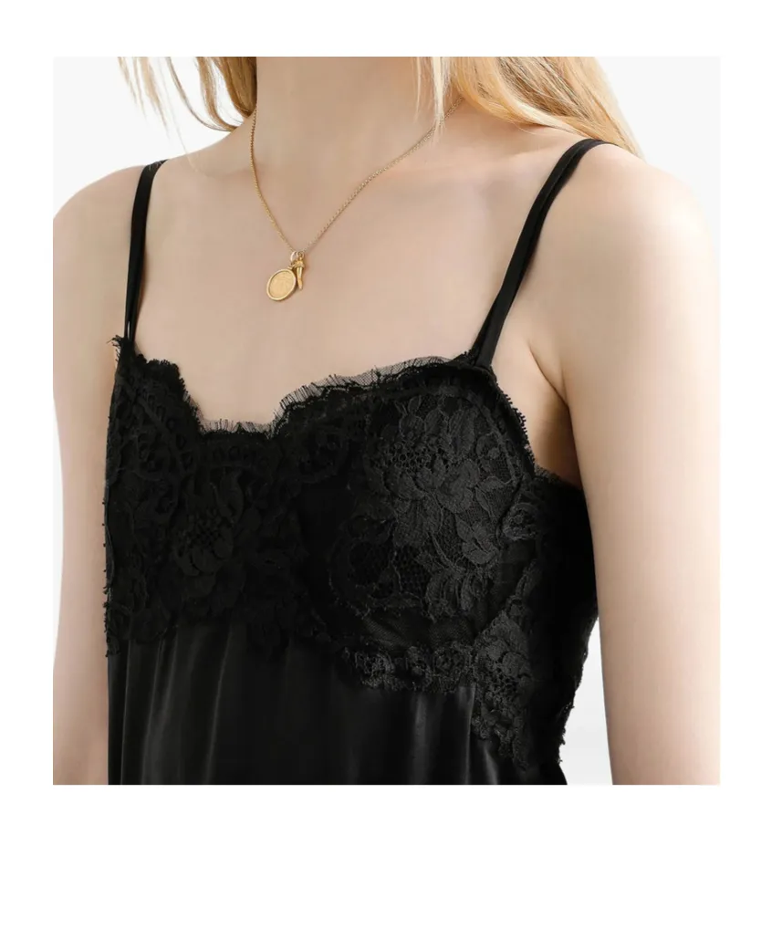Lace Detailed Satin Dress