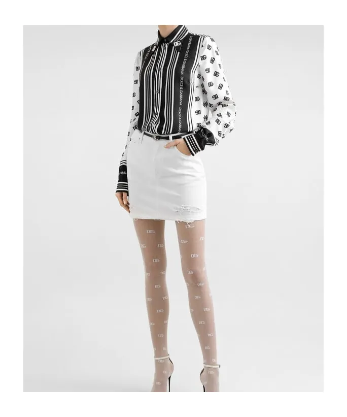 Dolce & Gabbana All-Over Dg Logo Printed Twill Shirt
