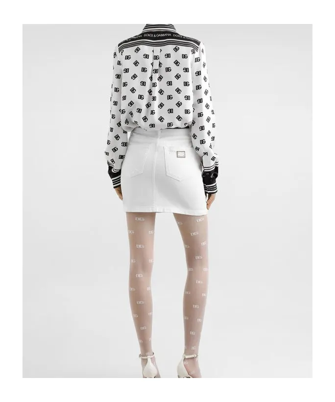 Dolce & Gabbana All-Over Dg Logo Printed Twill Shirt