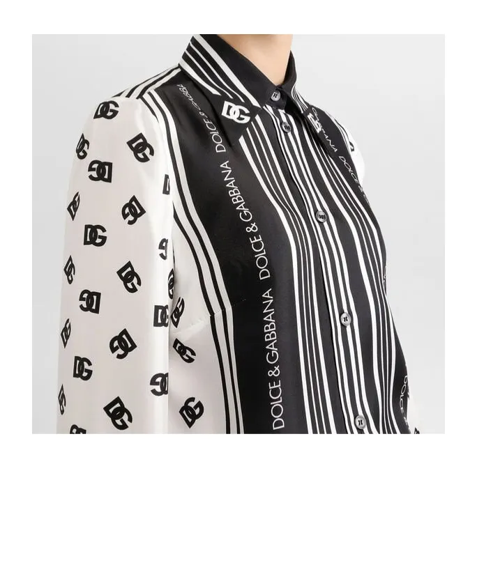 Dolce & Gabbana All-Over Dg Logo Printed Twill Shirt
