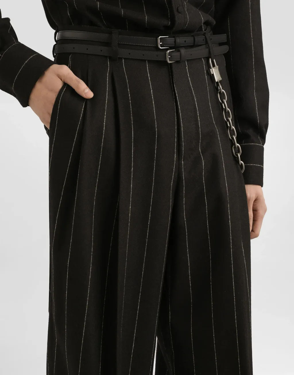 Pinstriped Flannel Trousers