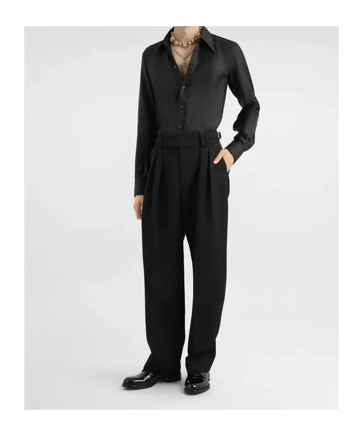 Pleated Gabardine Trousers