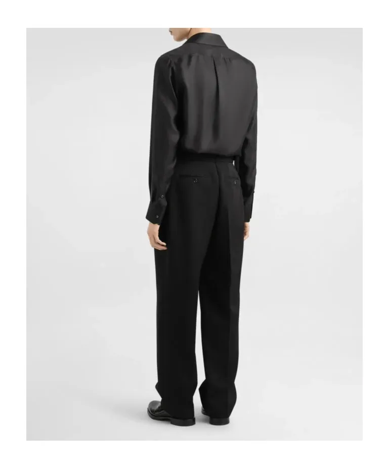Pleated Gabardine Trousers