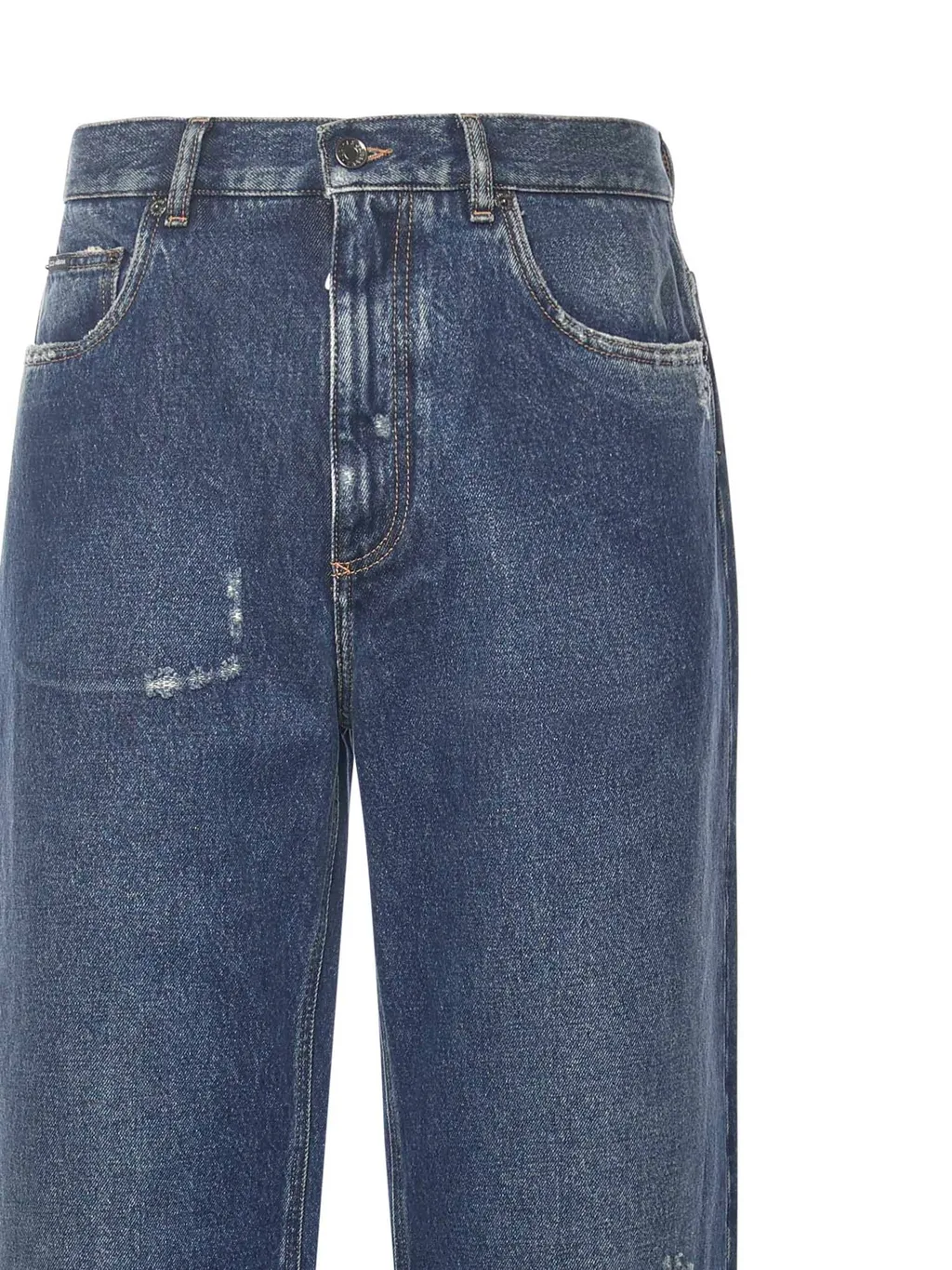 Straight Leg Distressed Jeans