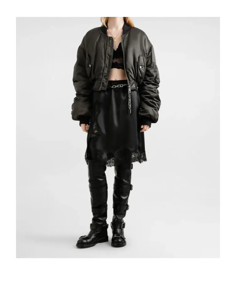 A-Line Satin Midi Skirt