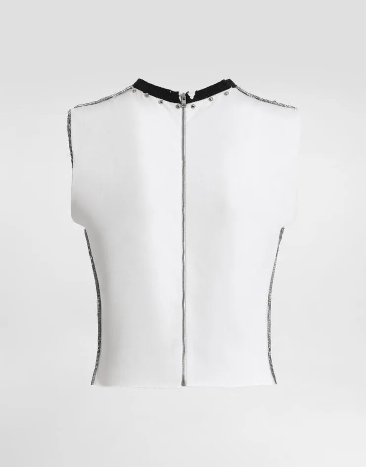 Printed Jersey Sleeveless T-Shirt