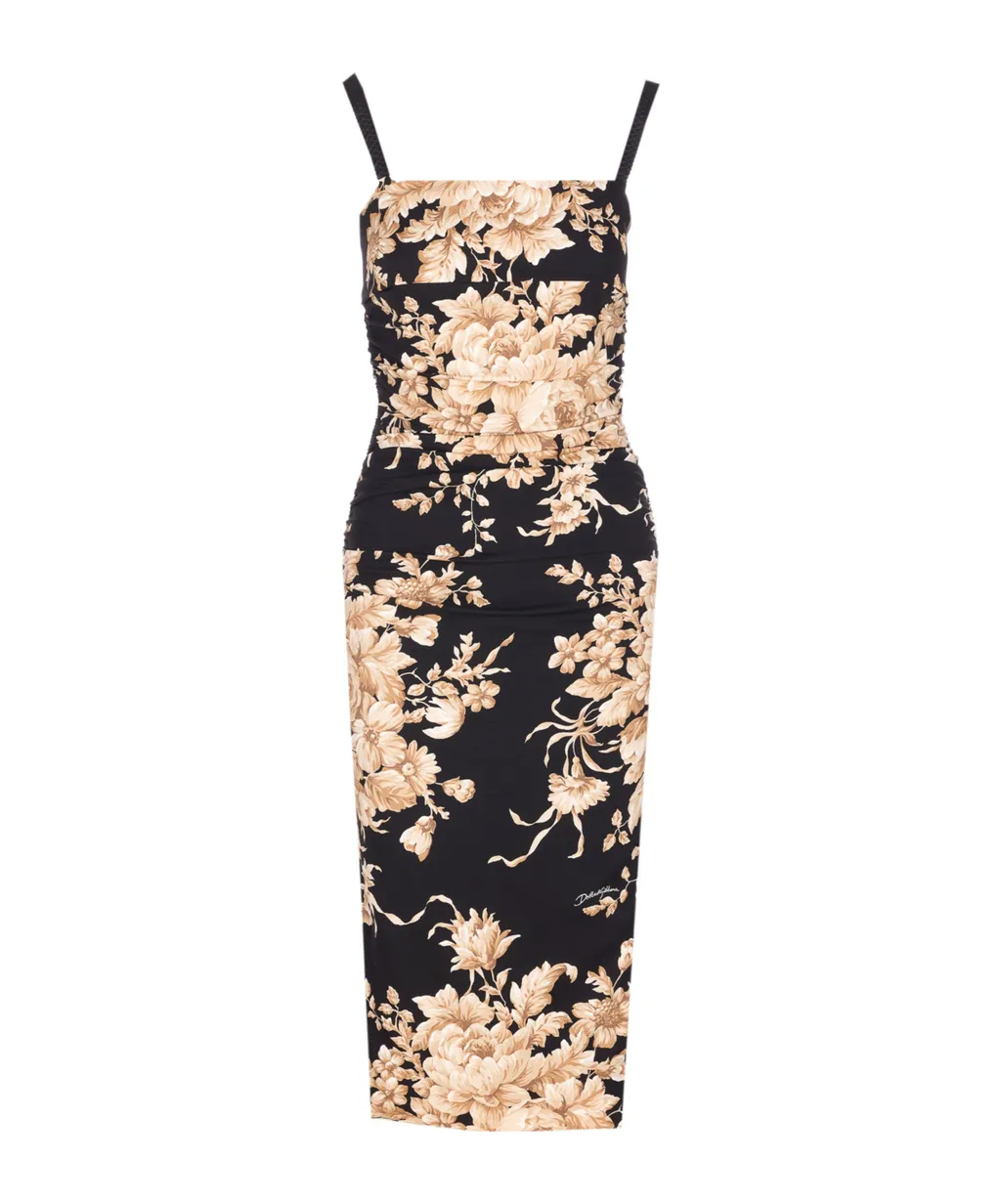 Floral Printed Midi Slip Dress
