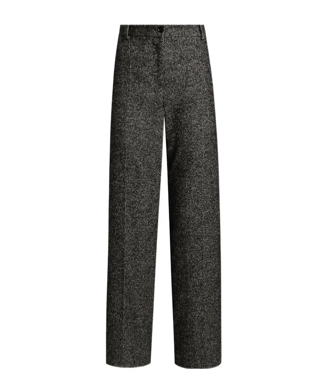 Chevron Straight Leg Trousers