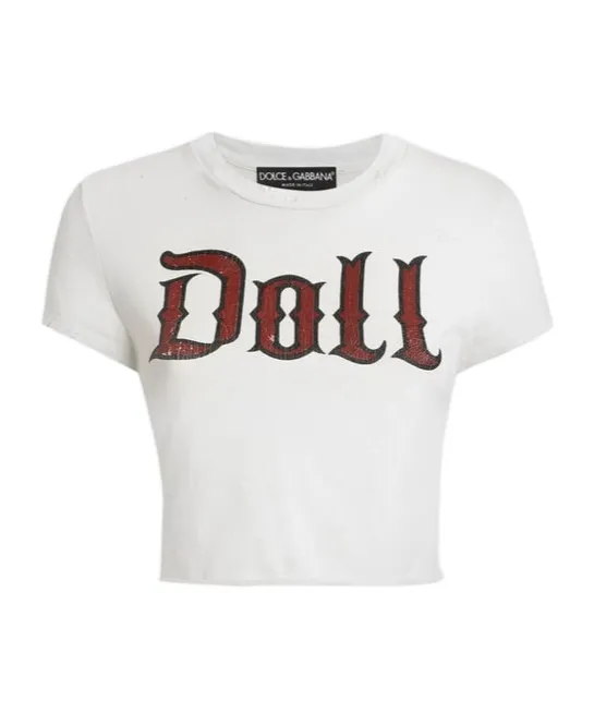 Doll Printed Cropped T-Shirt