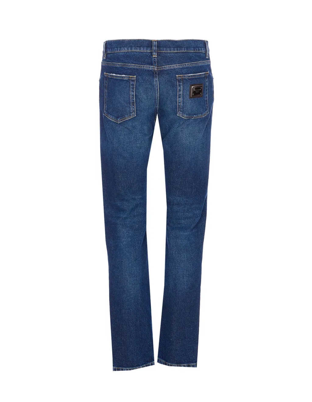 Logo Plaque Straight Leg Jeans