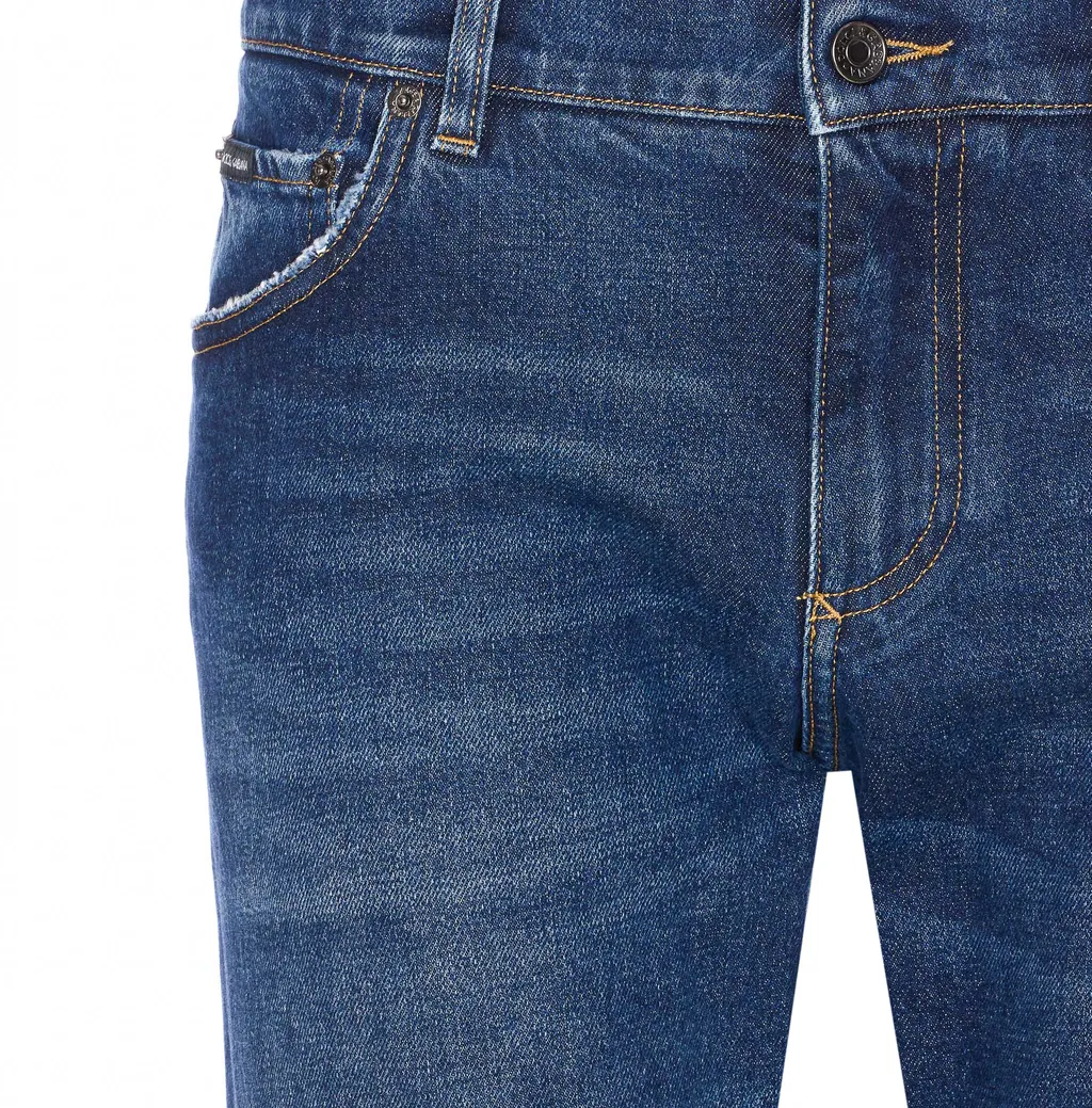 Logo Plaque Straight Leg Jeans