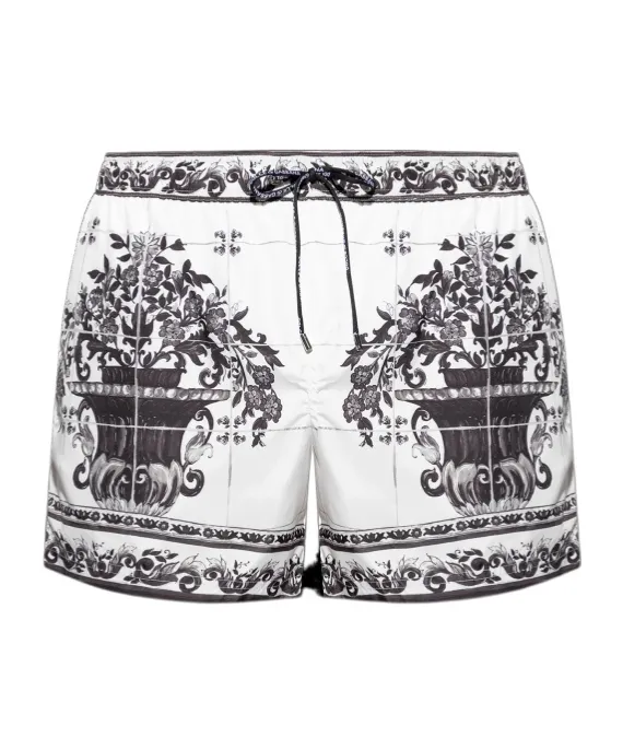 Graphic-Print Swim Shorts
