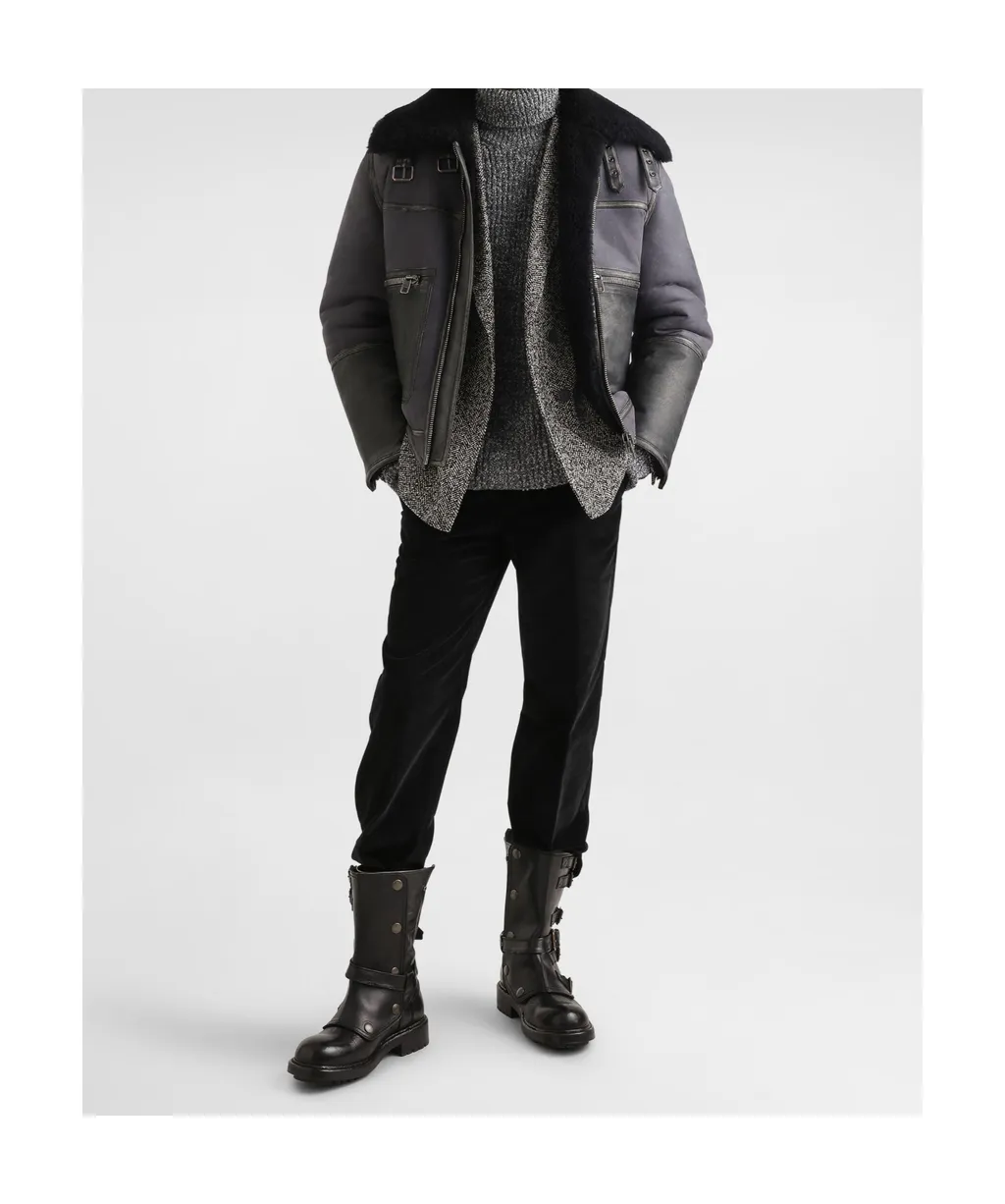 Double-Breasted Chevron Jacket