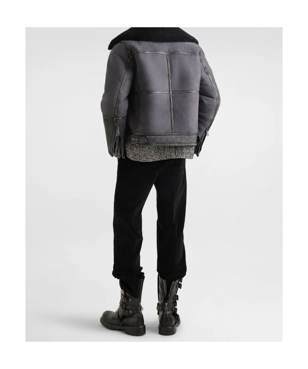 Double-Breasted Chevron Jacket