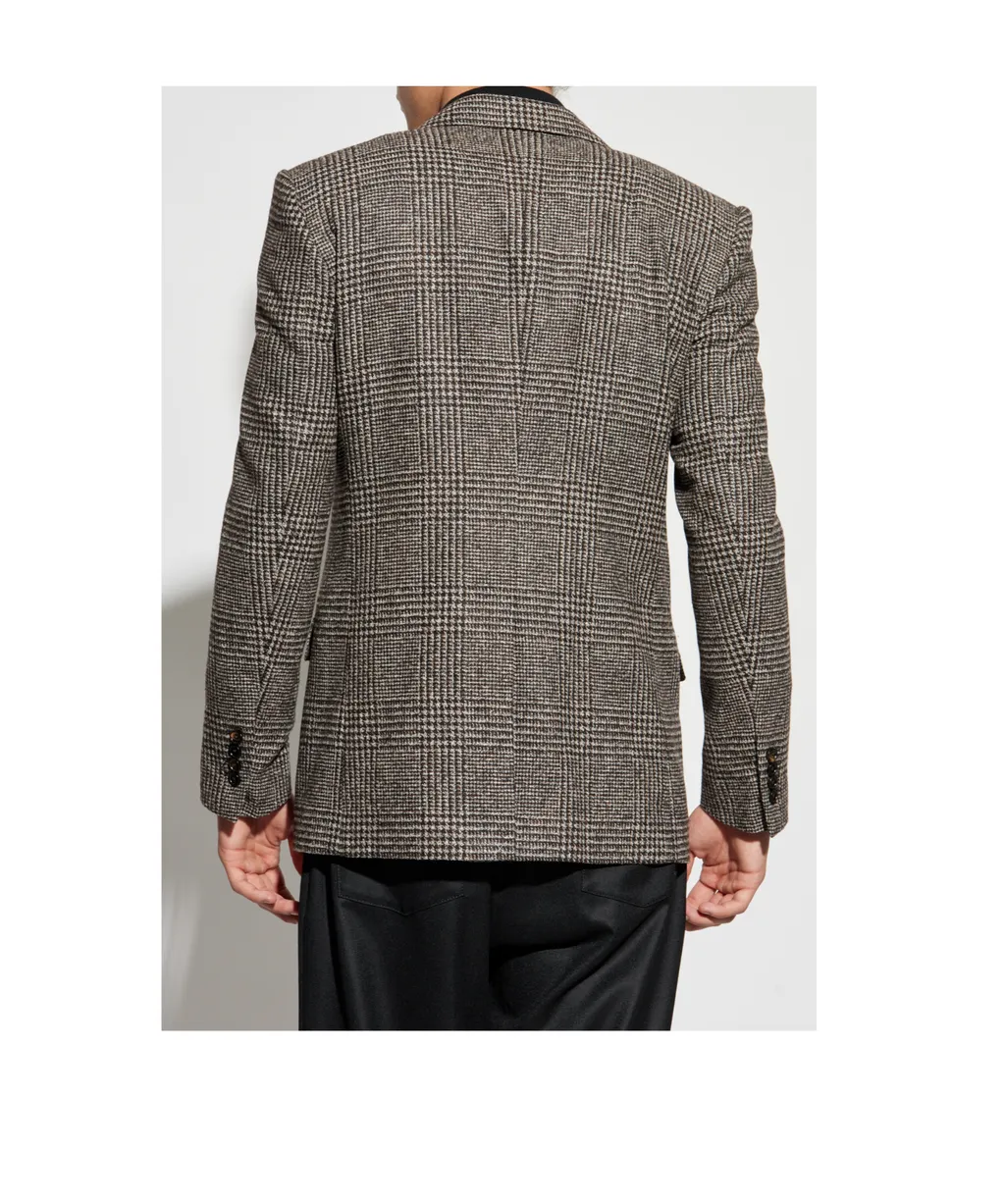 Checked Single-Breasted Blazer