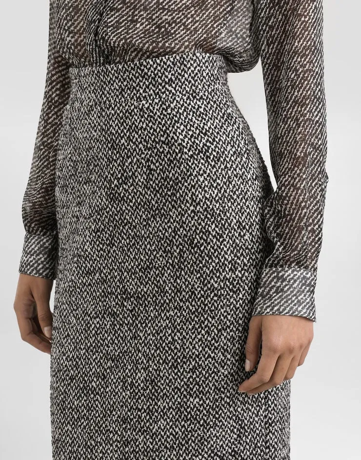 Dotted Sheath Skirt