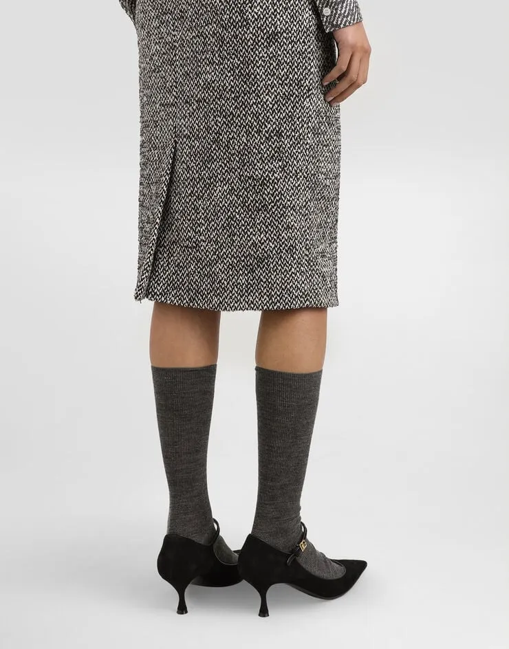 Dotted Sheath Skirt