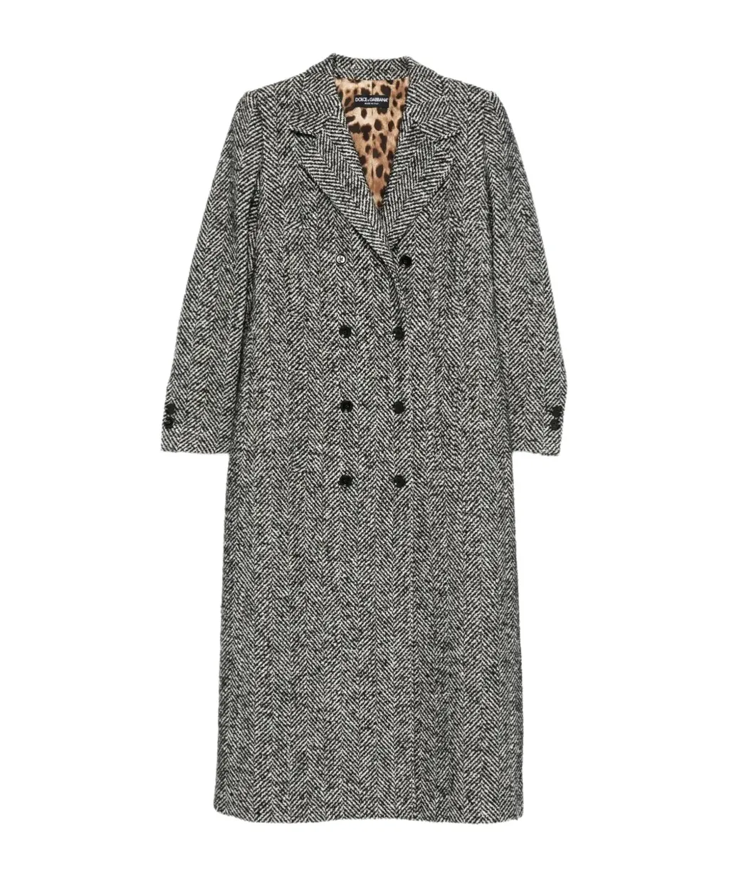 Herringbone Double-Breasted Coat