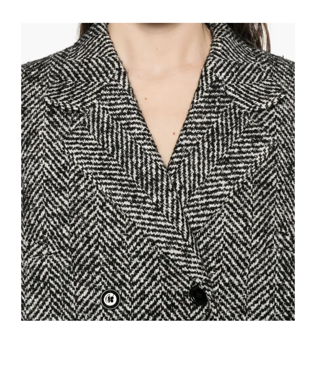 Herringbone Double-Breasted Coat